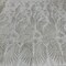 1 Yard Silver Beaded & Corded Bridal Lace Fabric Embroidered on 100% Polyester Net Mesh 56 Inch Width